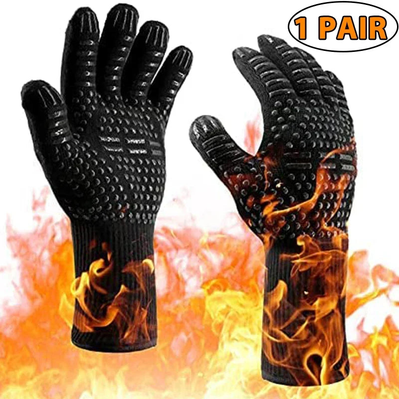 Brehn | ThermaGrip Heat-Resistant Grill Glove | Silicone & Cotton | Non-slip & Fireproof up to 800 °C | For Grill, Oven & BBQ | 1 Piece