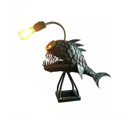 Skanto | FishLight Table Lamp – Handmade Adjustable Lamp with Rustic Fish Design