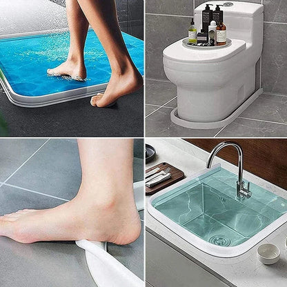 Skanto | Flexible Silicone Bathroom Water Stopper - Shower Floor Wet/Dry Separation - Kitchen Sink Splash Guard - Water Barrier Shower Accessory