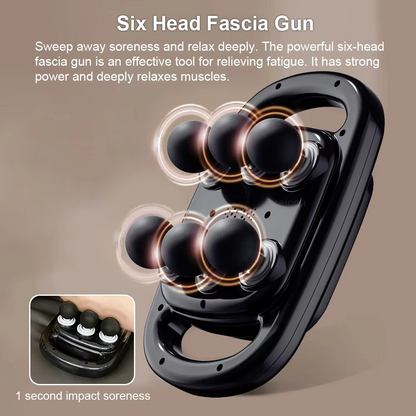 Skanto | Wireless Deep Tissue Percussion Massager with 6 Attachments and 0.55-inch Stroke