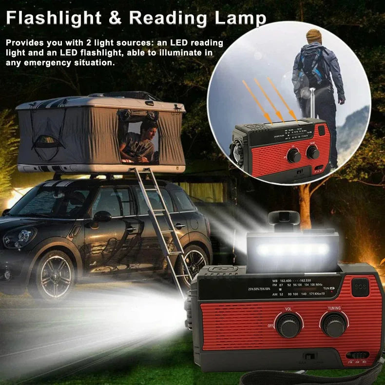 Emergency solar radio