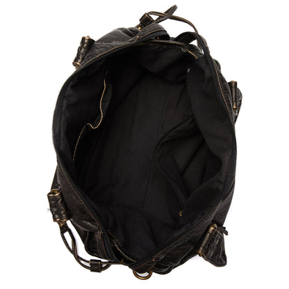 Luxury black leather handbag
