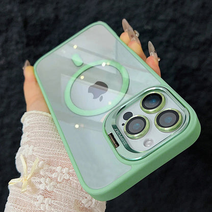 Skanto | Shockproof Magnetic Magsafe Phone Case Stand Glass Lens Protector Cover