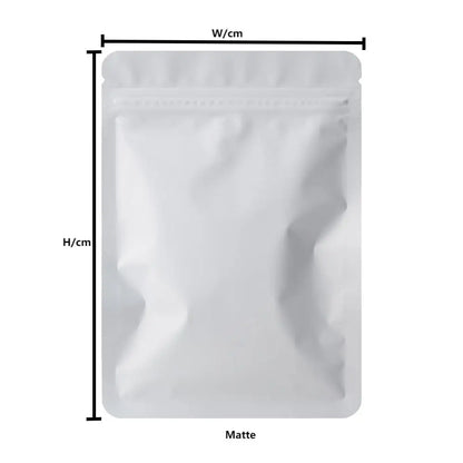 Skanto | 100PCS Double-Sided Frosted Mylar Bags - Flat Bottom, Waterproof, Heat-Sealable Aluminum Foil Zipper Bags