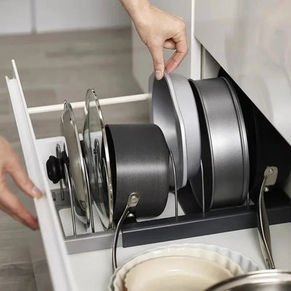 Extendable Pot Lid Holder & Pan Organizer | Karnz