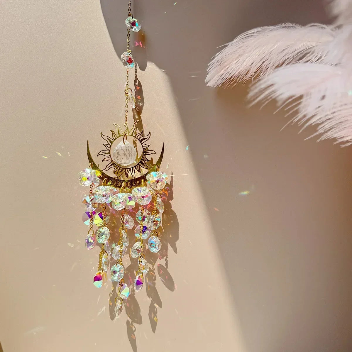 Skanto | Radiant Moonlit Quartz Prism Suncatcher