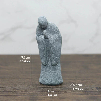 Skanto Skanto | Small Buddha Stone Statue Buddhist Monk Tibetan Buddhism Figures Zen Garden Ornament Meditation Home Aquarium Decoration