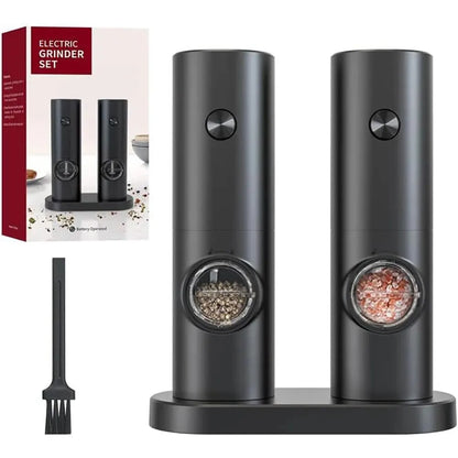2 Pieces Electric Salt and Pepper Grinder with adjustable coarseness, refillable grinder, battery-operated kitchen appliance toy