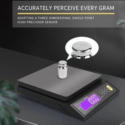 Karnz | 5 kg/0.1 g and 10 kg/1 g digital electronic kitchen scale, LCD display, fully waterproof stainless steel weighing tool for baking