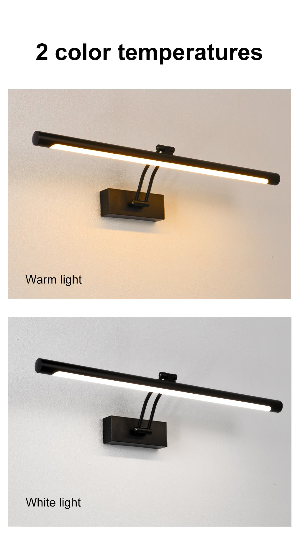 Skanto Skanto | 100cm-80 cm LED Wall Lamp - Modern Black/Silver Bathroom Wall Lighting, Indoor Picture Light