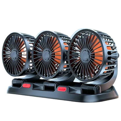 360° Adjustable 3-Head Car Fan USB/12V/24V – AirFlow | Bowlift