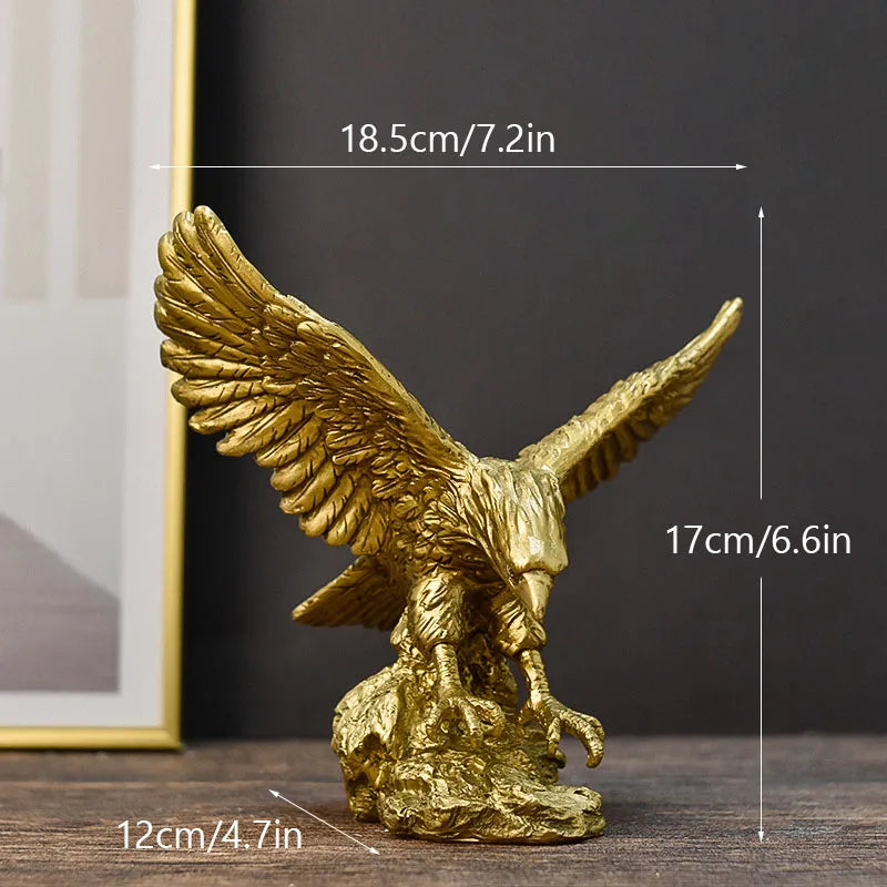 Skanto | Resin Golden Eagle Statue Art Animal Model Collection Ornament Home Office Desk Feng Shui Decor Figurines Simple
