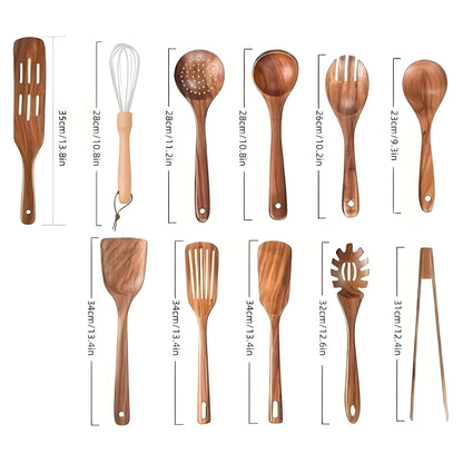 EcoWood Wooden Cutlery Set with 10 Pieces Karnz