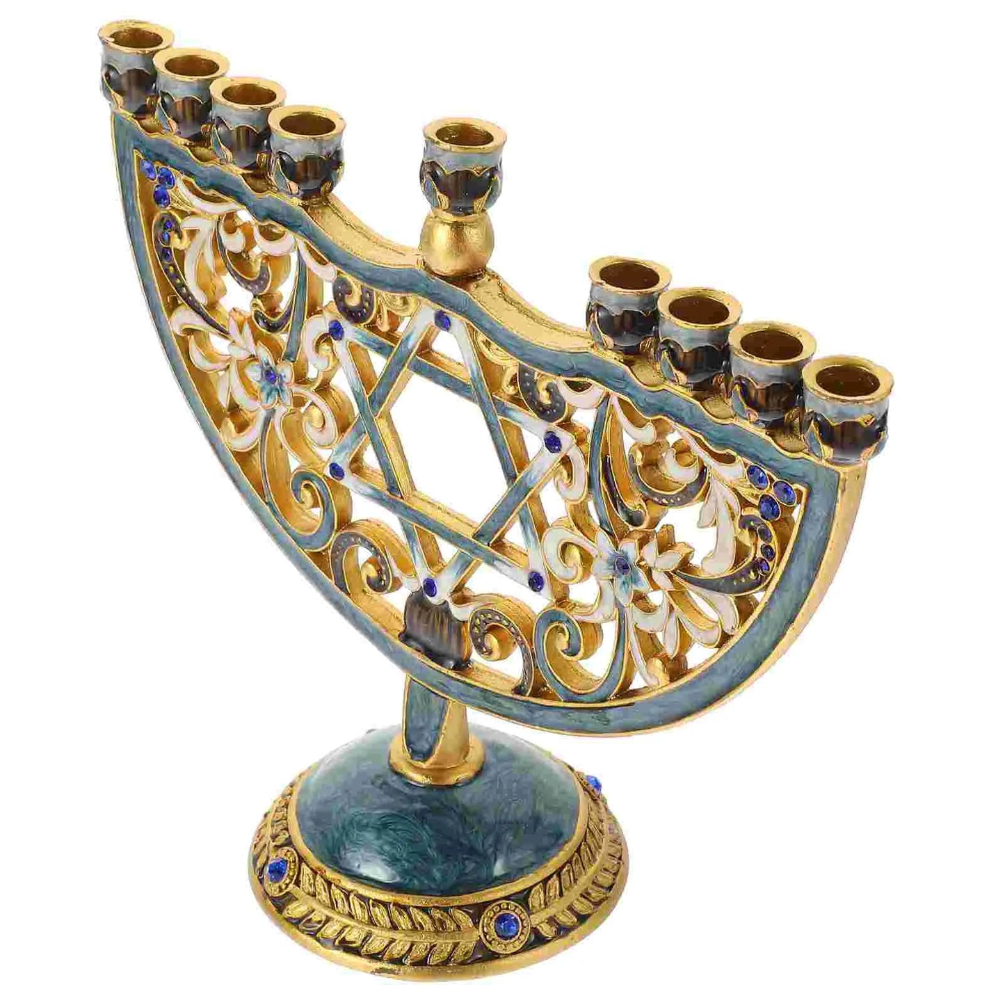 Skanto | Auriona Menorah Candlestick | Chanukah Candlestick & Table Decoration | Wedding & Holiday Decoration | Luxurious Elegance