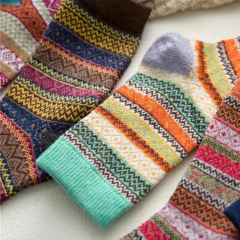 BowLift | Woolina | Women's Wool Socks Set | 5 Pairs | Extra Thick & Warm | Autumn & Winter