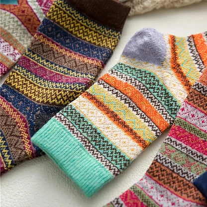 BowLift | Woolina | Women's Wool Socks Set | 5 Pairs | Extra Thick & Warm | Autumn & Winter