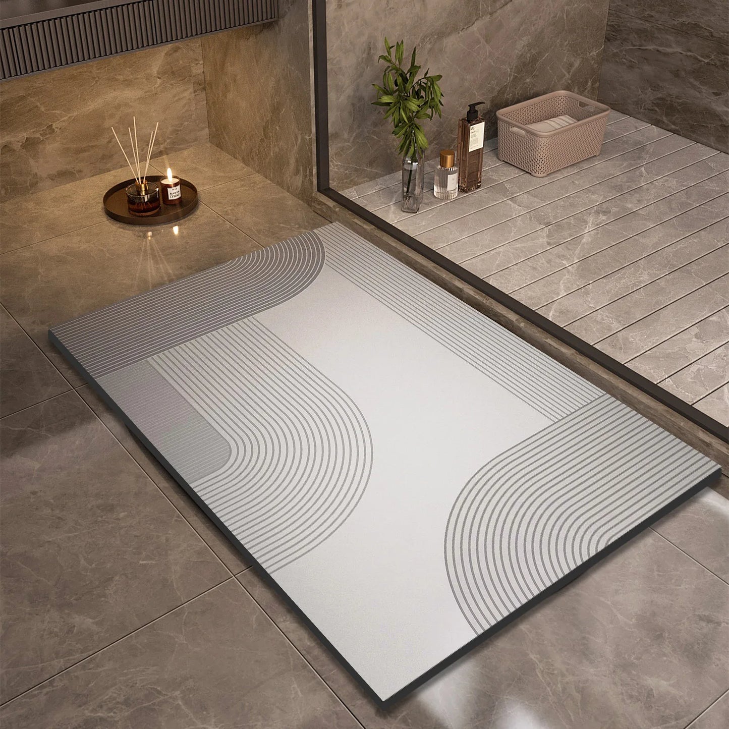 Skanto | Super Absorbent Non-Slip Bath Mat Quick-Drying Shower Rug
