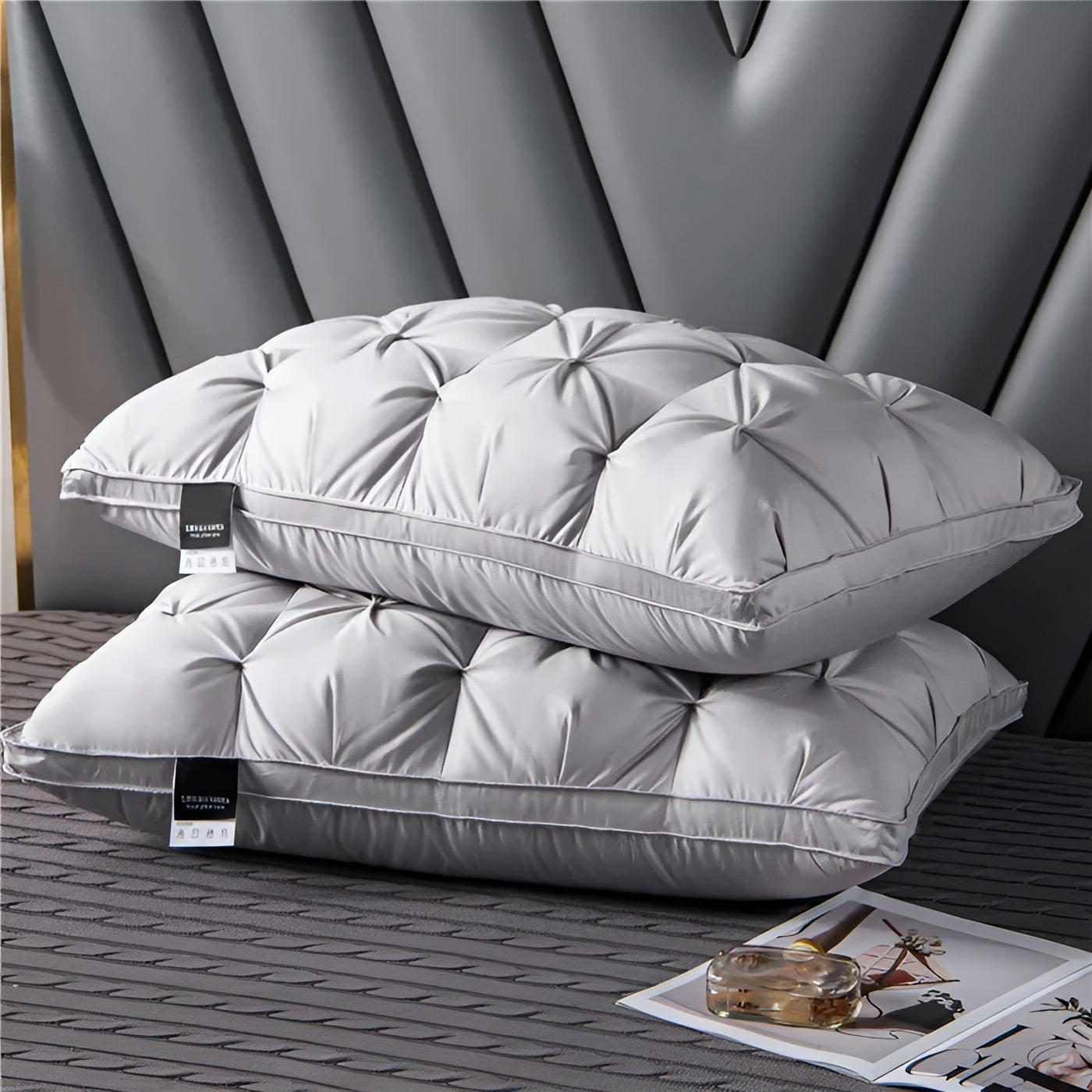 Hotel Pillow with Down Filling - Luxurious and Comfortable | Modern Design for Bedroom and Living Room | Skanto