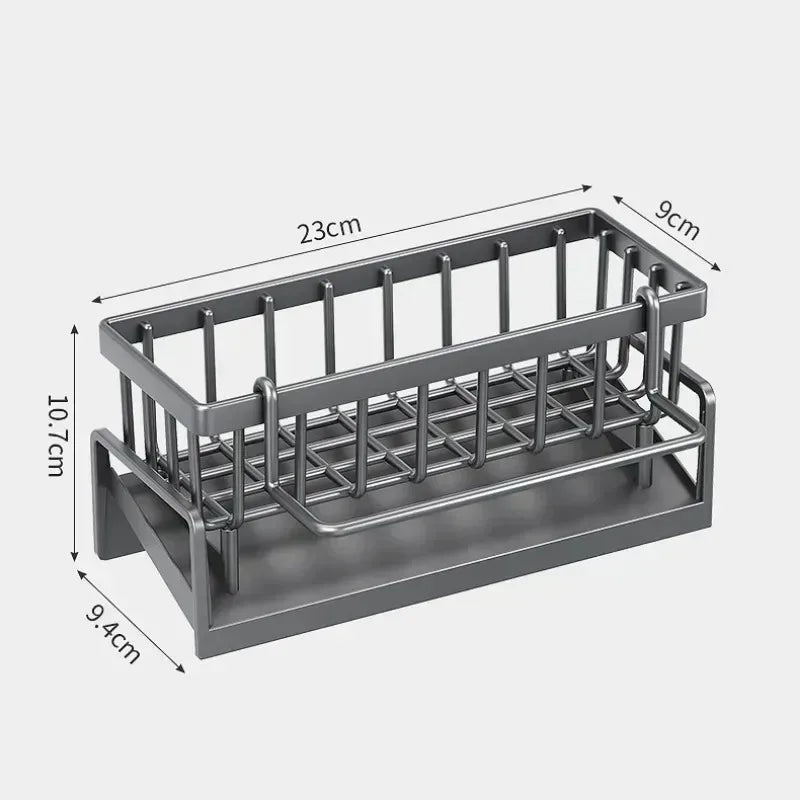 Skanto | Kitchen Soft Sponge Holder | Multifunctional Draining Rack | For Sink, Cloths & Dish Soap | Organizer Shelf