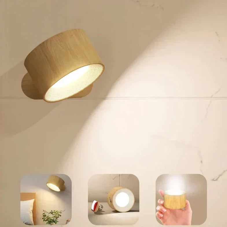 Skanto | Spotlight Thread Lamp - 360° Rotation, Dimmable, Rechargeable Wall Lamp