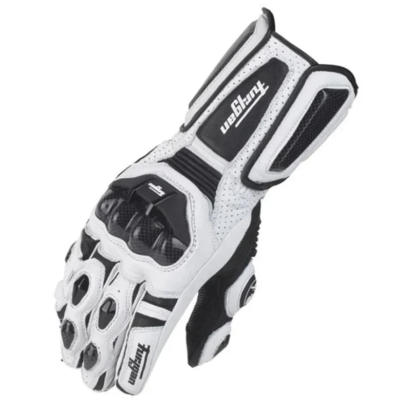 BowLift | Motorcycle Gloves RidePro Carbon | Wind & Waterproof | Touchscreen Compatible | Genuine Leather Protectors | For Summer & Winter