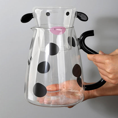Cute Cow Glass Pitcher with Cup | Karnz