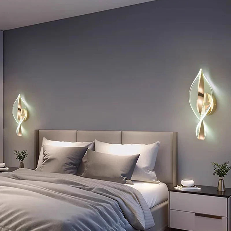 Skanto | NordGlow LED Wall Lamp | Modern Acrylic & Metal Design | 3-Color Light | Creative Interior Lighting for Living Room & Bedroom