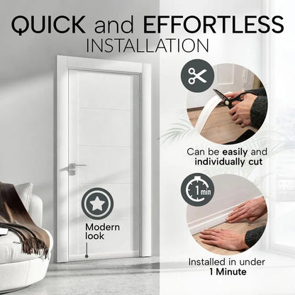 BowLift | SilentSeal door draft stopper under door seal | Cold, noise & draft protection | Self-adhesive door bottom seal interior & exterior