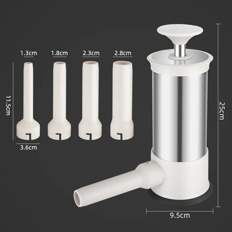 Skanto | Stainless Steel Horizontal Sausage Stuffer - Homemade Kitchen Sausage Filler and Stuffing Tool