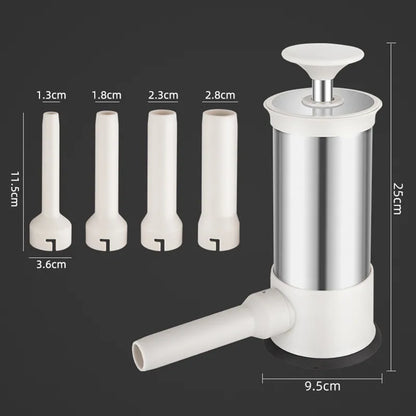 Skanto | Stainless Steel Horizontal Sausage Stuffer - Homemade Kitchen Sausage Filler and Stuffing Tool
