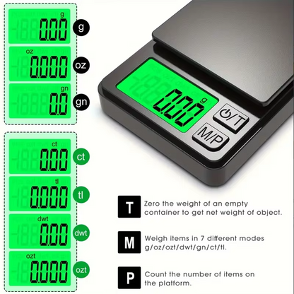 BowLift | Pocket Digital Precision Scale with Backlit LCD - Compact Gram Scale for Jewelry, Food, Coins, and Travel