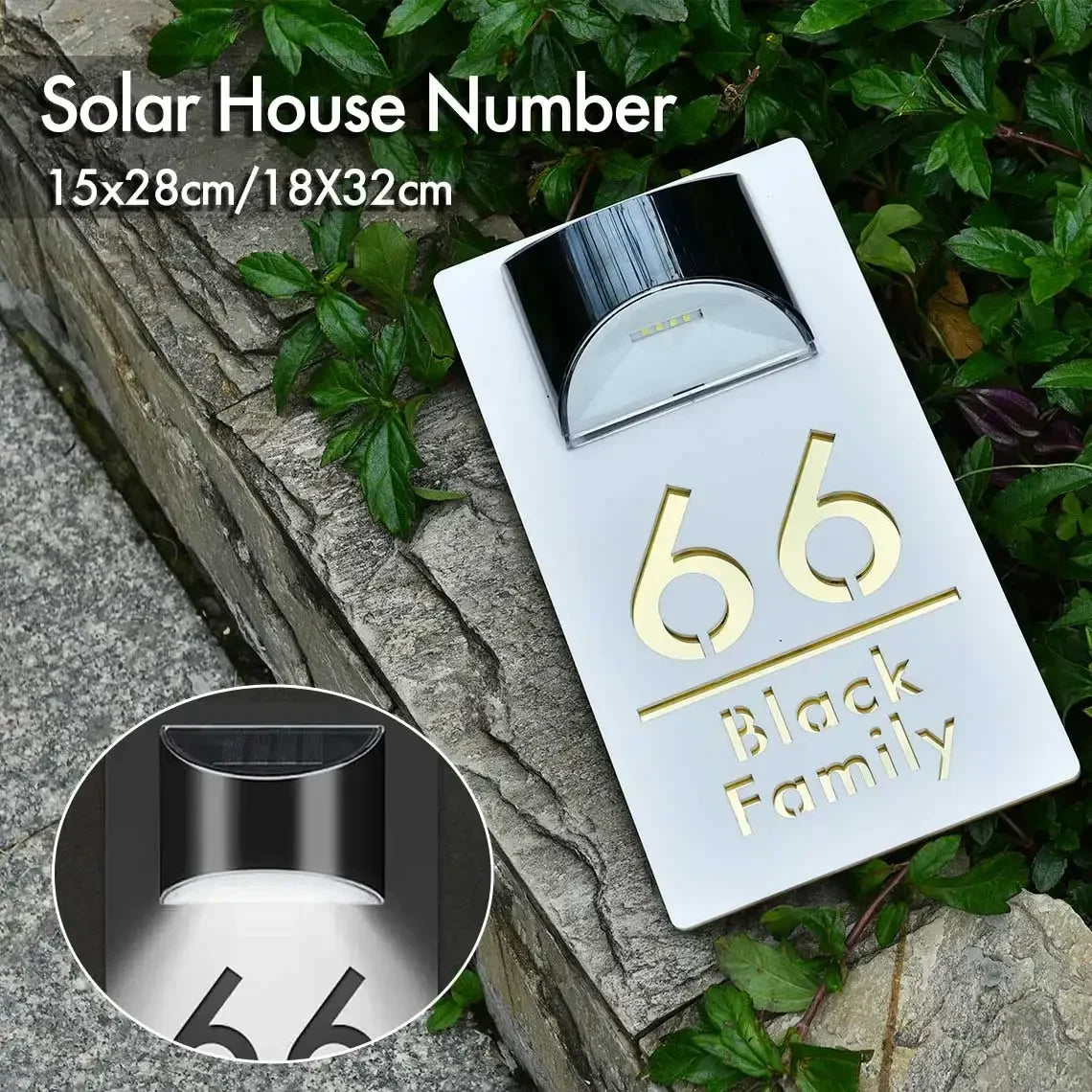 Skanto | Tall - Custom House Number Outdoor LED Solar