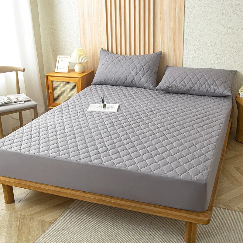 Skanto | Waterproof Mattress Protector Fitted Sheet - Protection for Twin/Full/140/160 Size, Gray/White, Multi-Size Options