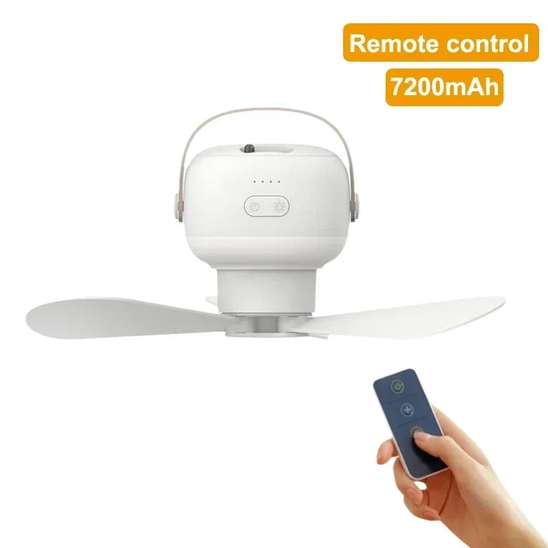 BowLift | CampiBreeze Mobile Ceiling Fan | 3600/7200 mAh Battery | LED & Remote Control | Quiet & Hangable