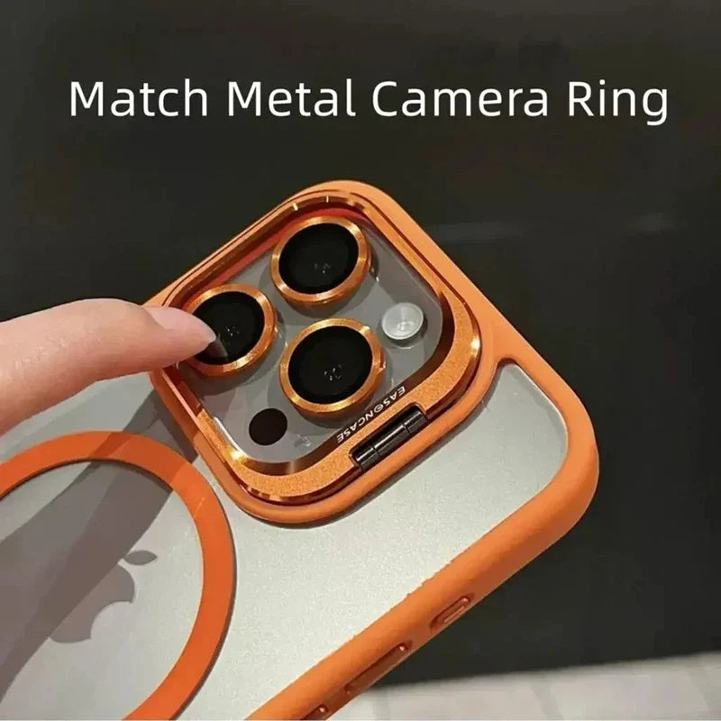 Skanto | Shockproof Magnetic Magsafe Phone Case Stand Glass Lens Protector Cover