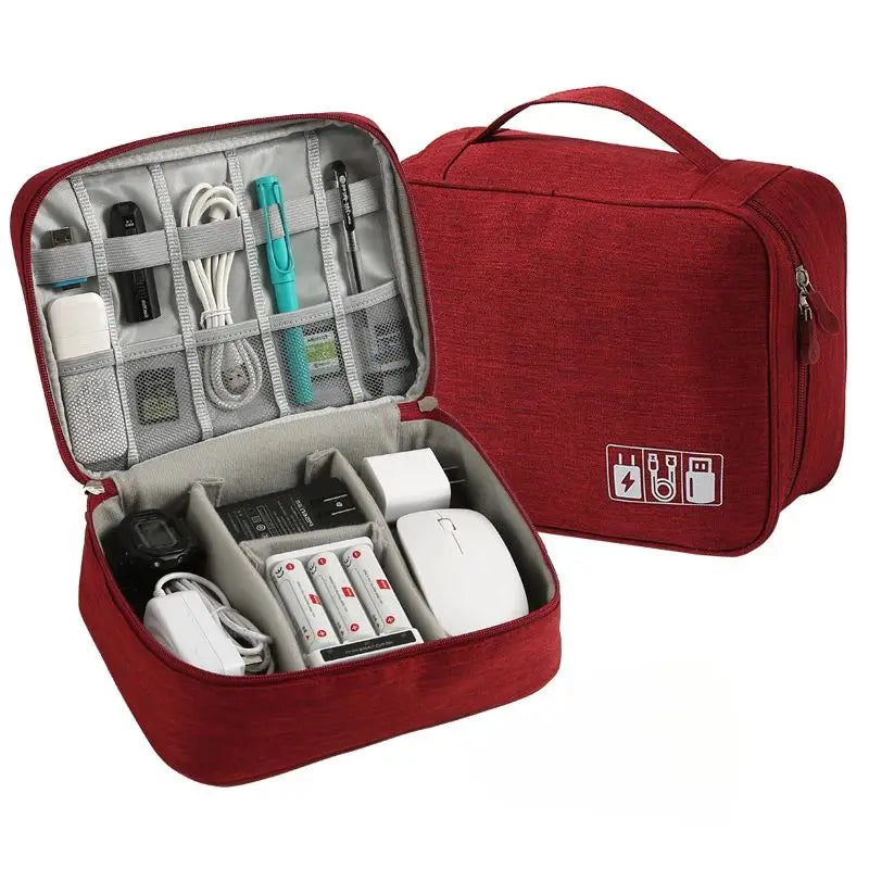 Skanto | ORGAZIP Tech Organizer | Large Cable Bag for Travel | Waterproof & Multifunctional | For Power Banks, Cables & Accessories