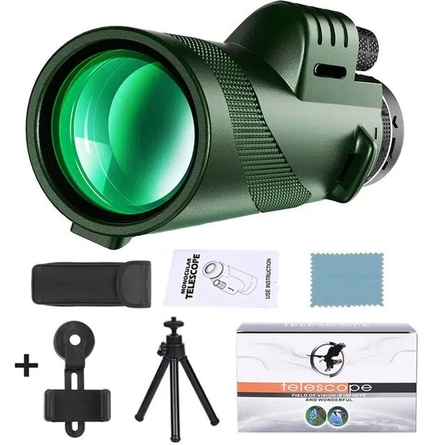 BowLift | 80x100 HD Zoom Monocular Telescope: Powerful portable binoculars for hunting, camping, and outdoor exploration