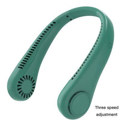 Portable Mini Bladeless Neck Fan with Digital Display - USB Rechargeable Neck Air Cooler, Hands-Free Cooling Experience | Karnz