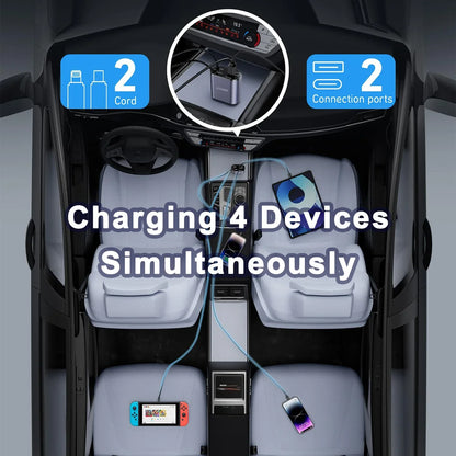 BowLift | Car Retractable 4 in 1 Fast Charger With Roof Lighting