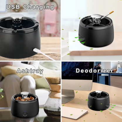 BowLift | Rechargeable Smokeless Ashtray for Home, Office, Car or Outdoor Use – Black
