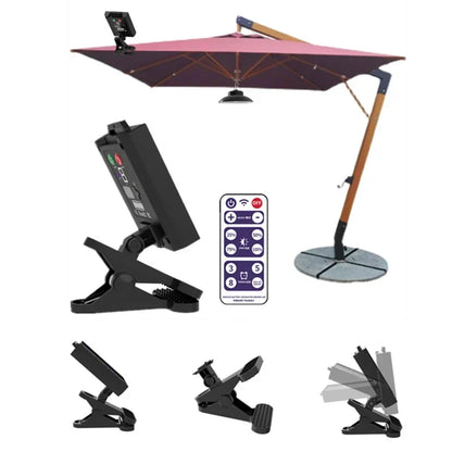 BowLift | SunGlow Umbrella Light | Solar & USB Operation | 3 Light Modes | For Garden & Terrace