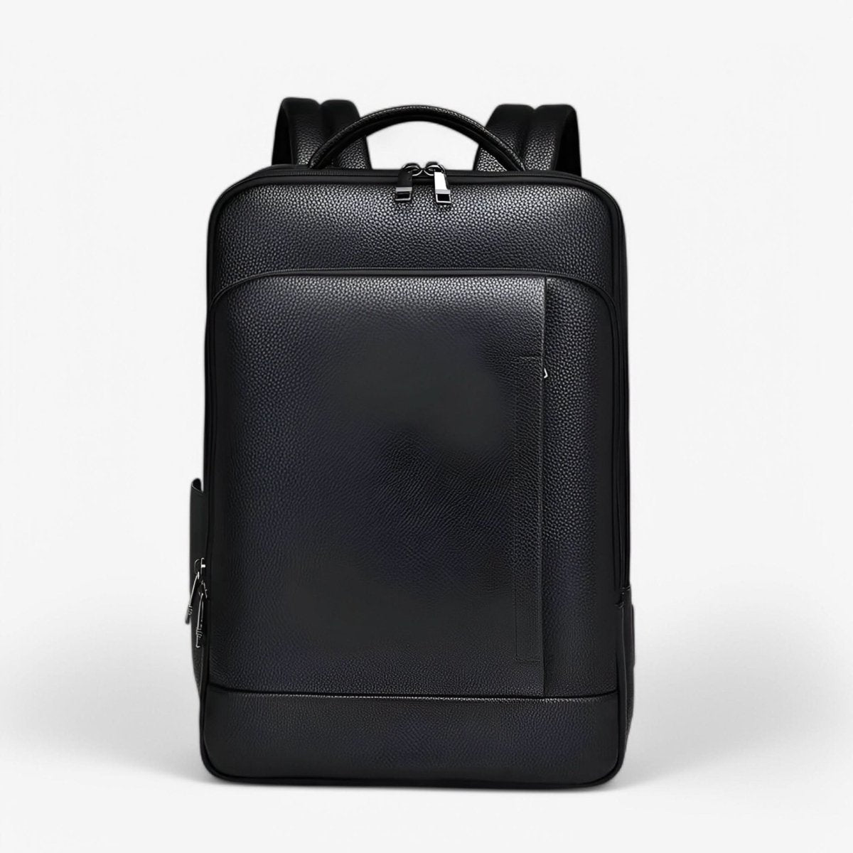 Skanto | Elegant Leather Backpack for Men/Women with USB Port for Laptop and Everyday Use, 15.6 Inch, Black