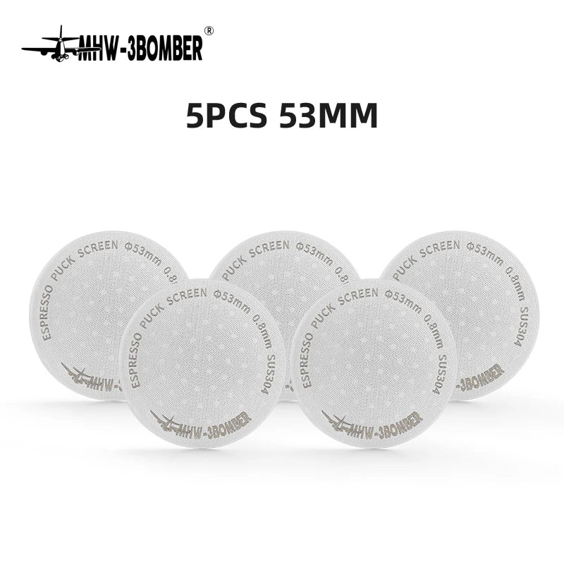 MHW-3BOMBER 51/53/58.5mm Espresso Puck Screen Double-Layer Metal Coffee Reusable Filter