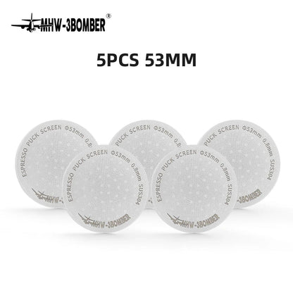 MHW-3BOMBER 51/53/58.5mm Espresso Puck Screen Double-Layer Metal Coffee Reusable Filter