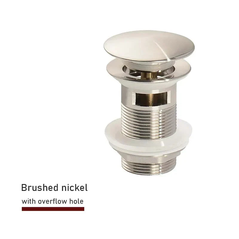 Drain screw with push-down popup – brass | 11 colors | With or without overflow Bowlift