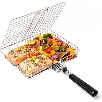 BowLift | BBQGrid | Portable grill grid with handle | Ideal for fish, vegetables & shrimp | Stainless steel