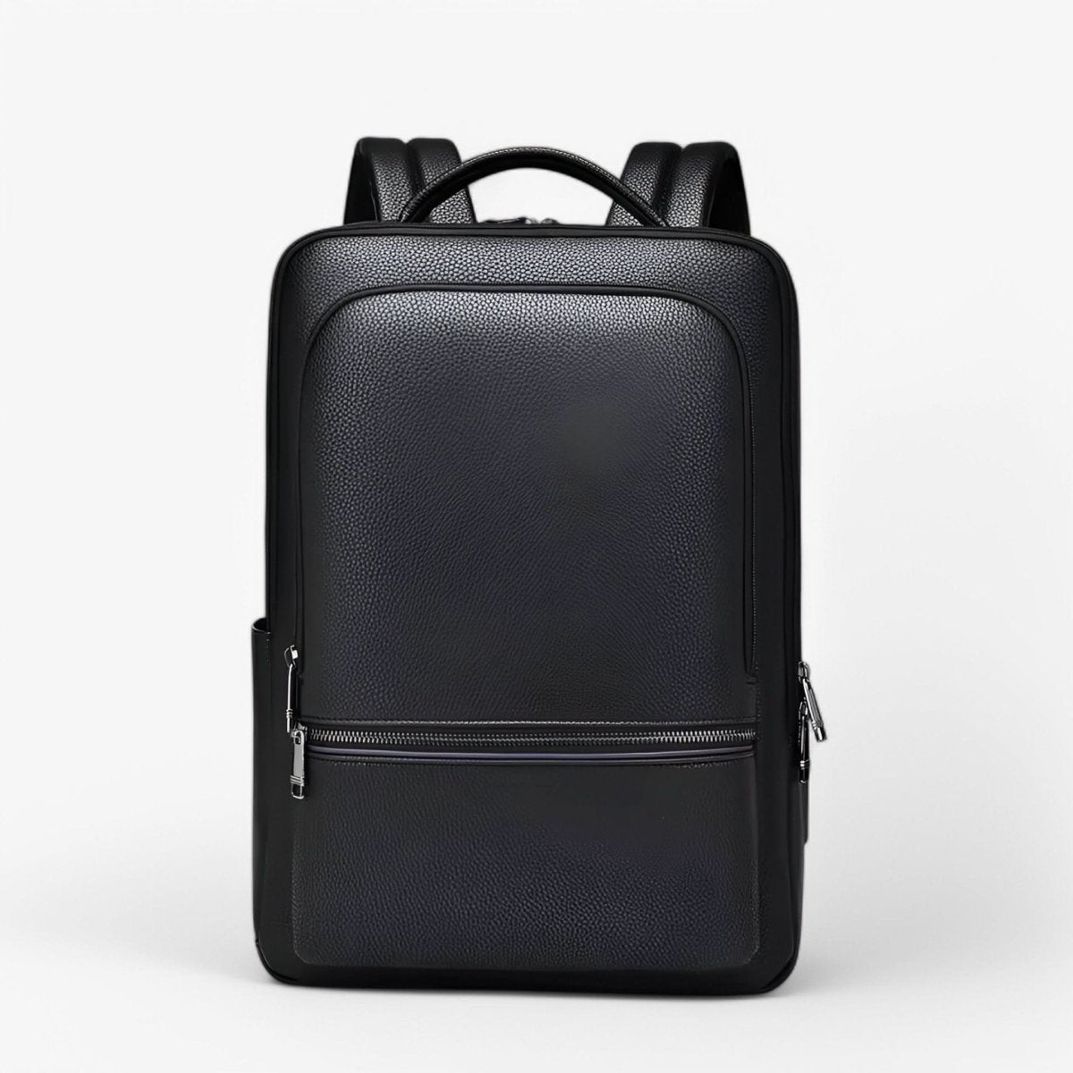 Skanto | Elegant Leather Backpack for Men/Women with USB Port for Laptop and Everyday Use, 15.6 Inch, Black