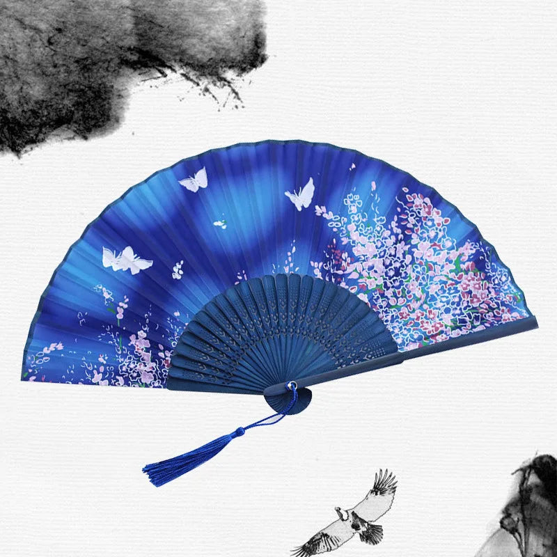 Traditional Japanese Style Floral Hand Fan | Skanto