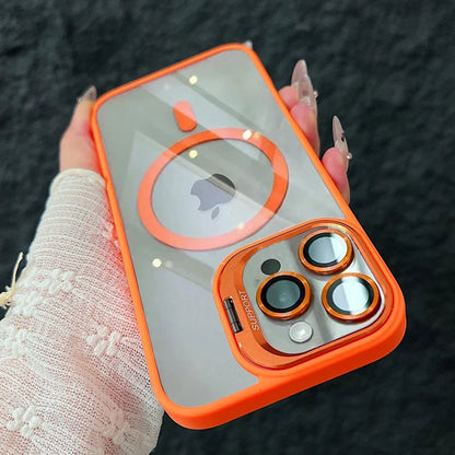 Skanto | Shockproof Magnetic Magsafe Phone Case Stand Glass Lens Protector Cover