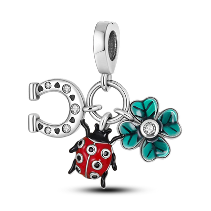 Skanto | 925 Silver Golden Leopard Charm Beads Colorful Chameleon Rhinoceros Lion Scarab Cat Pendant Compatible with Original Pandora Bracelet Jewelry
